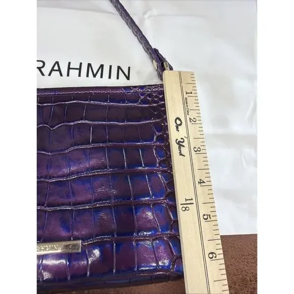 NWT Brahmin Melbourne Collection Lorelei Purple Acro Leather Shoulder Bag - Picture 14 of 16